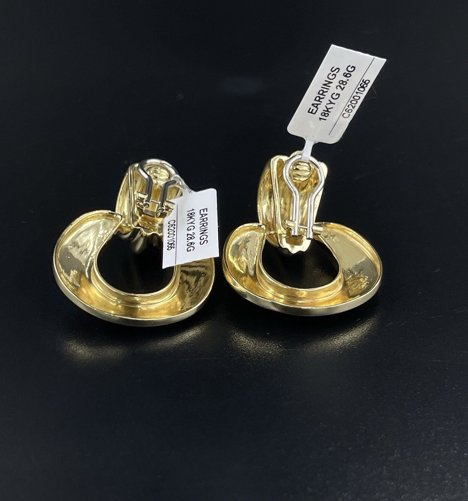 18K Gold Vintage Clip-On Earrings