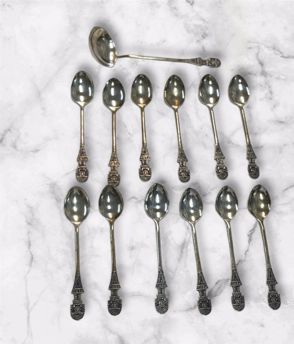 13 Vintage Peru Sterling Silver