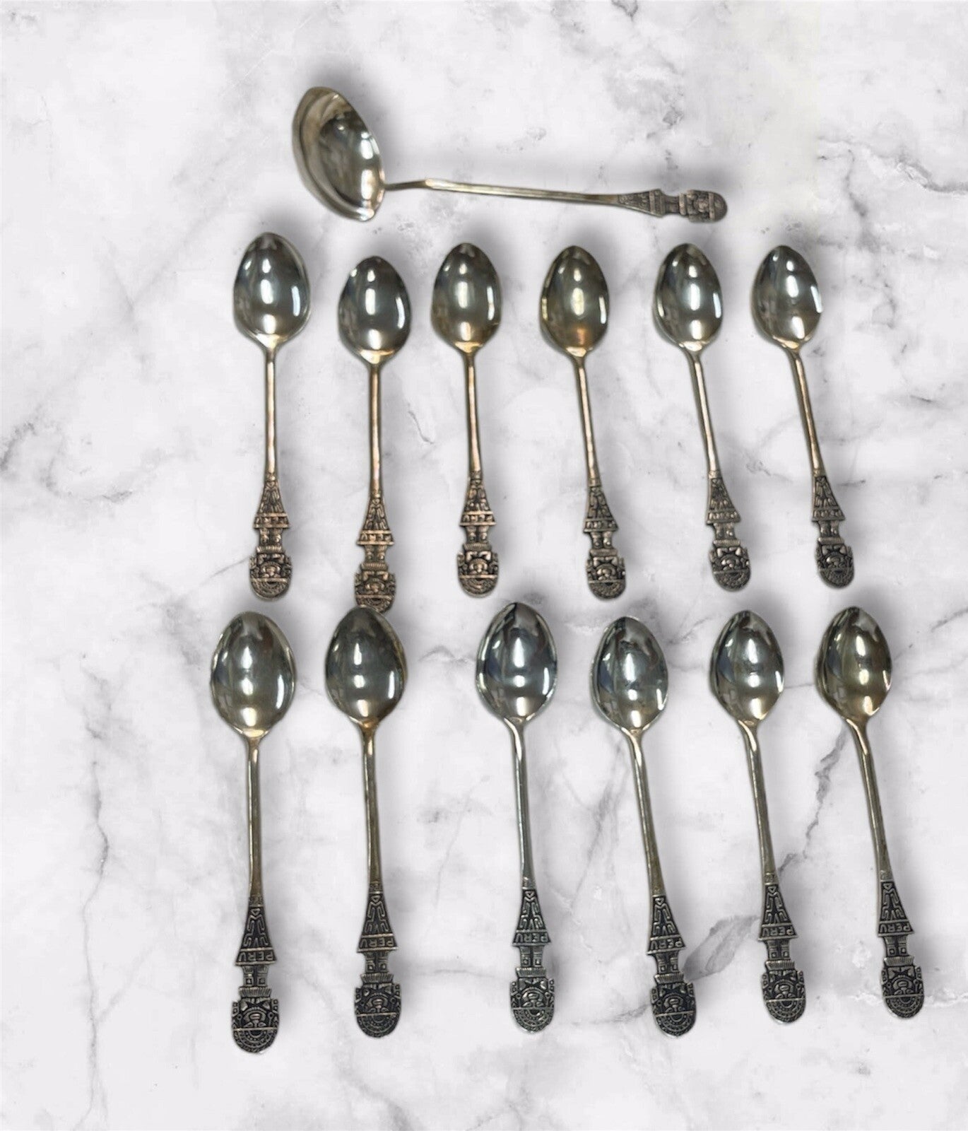 13 Vintage Peru Sterling Silver