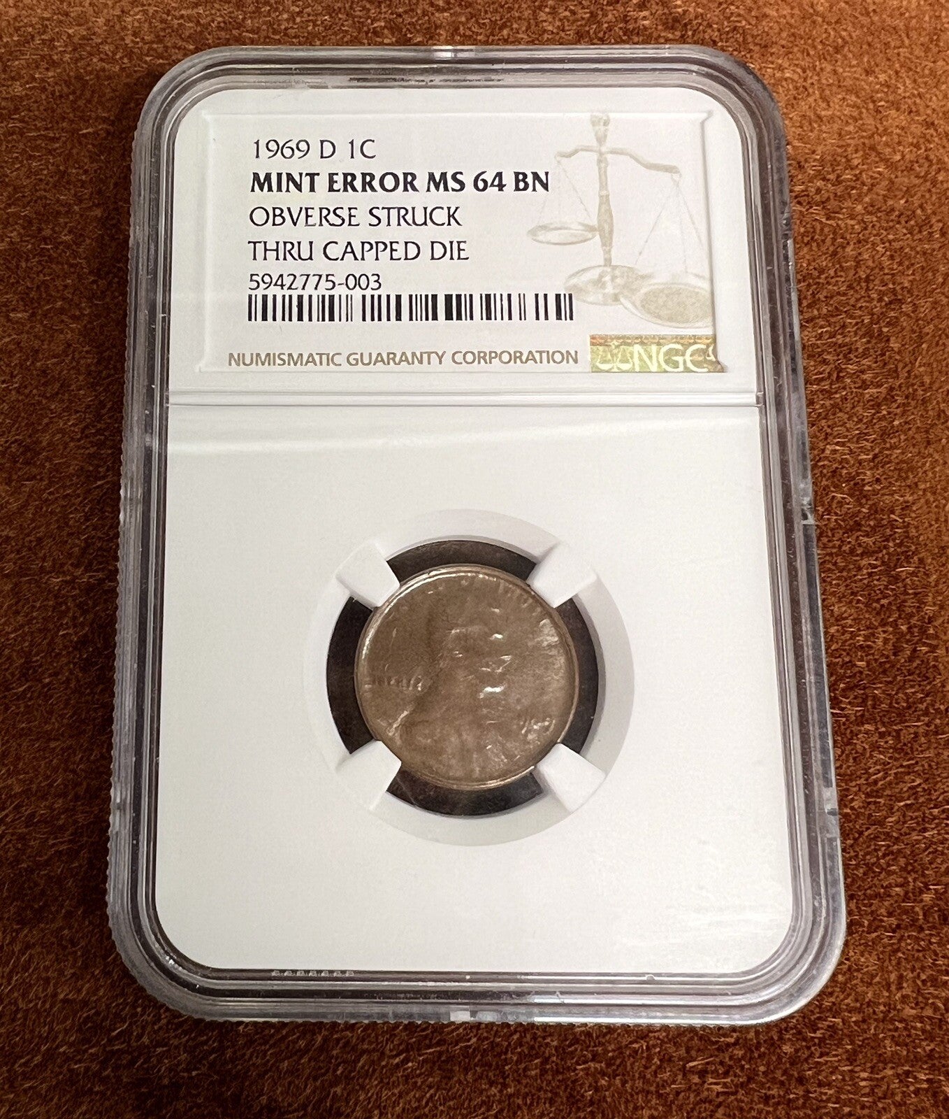 1969 Lincoln Cent NGC MS64