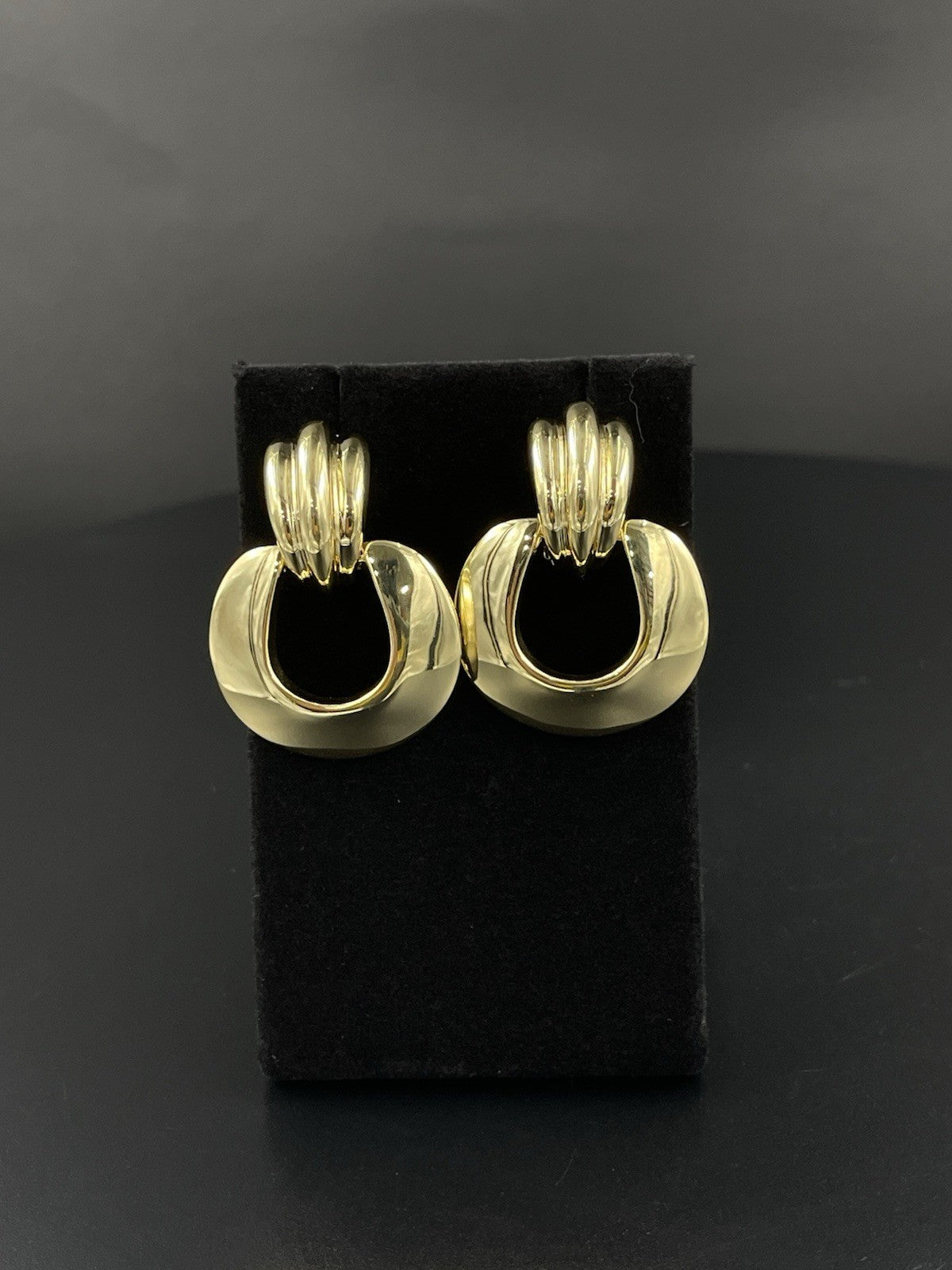18K Gold Vintage Clip-On Earrings