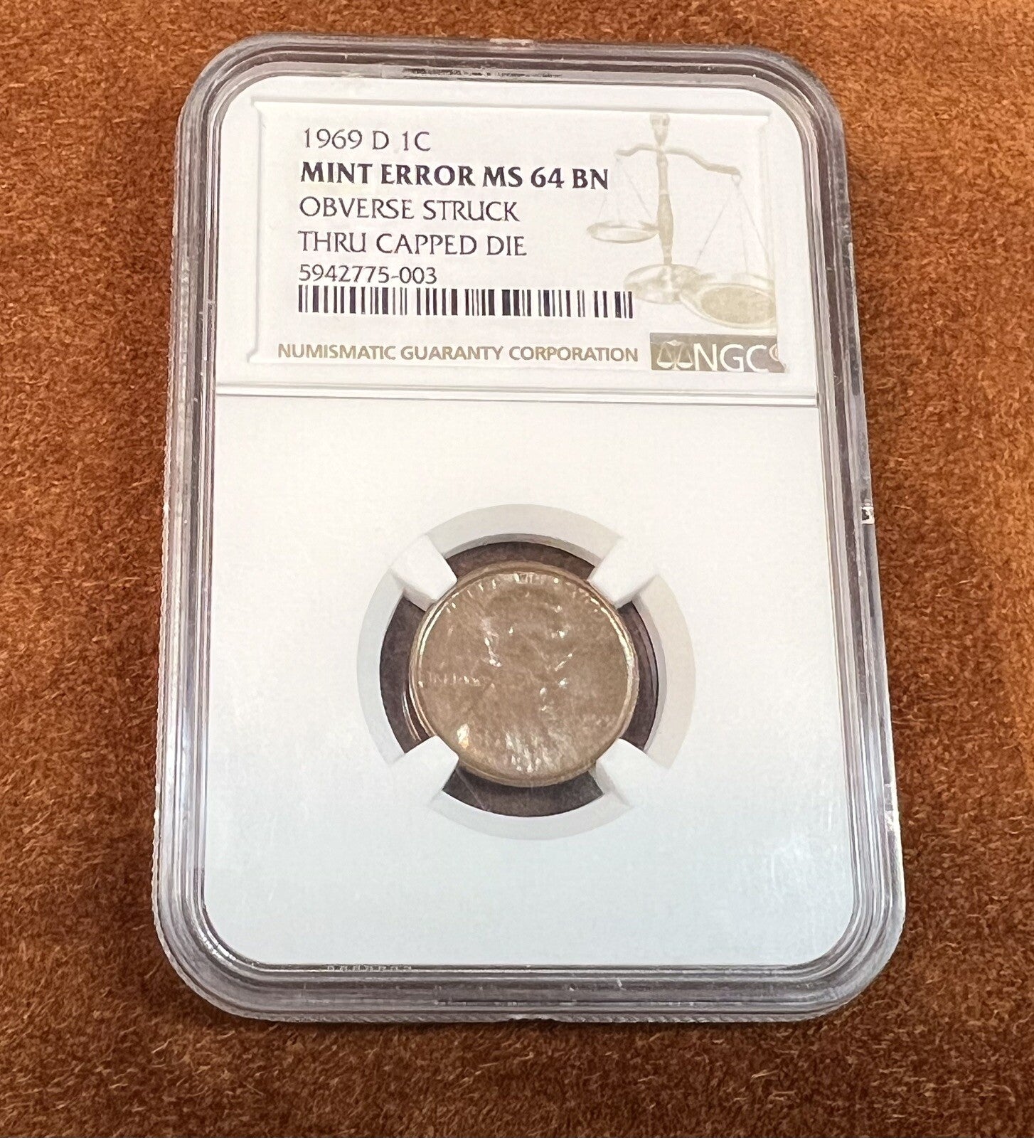 1969 Lincoln Cent NGC MS64