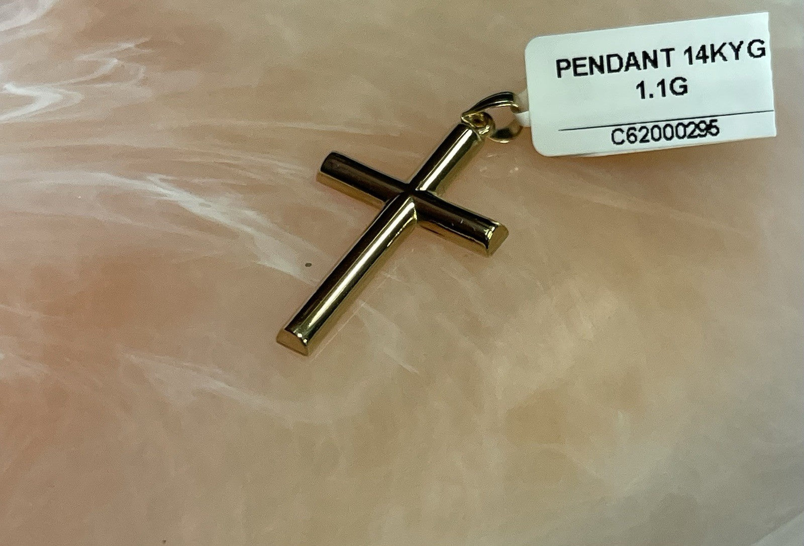 14K Gold Cross Pendant 1.1