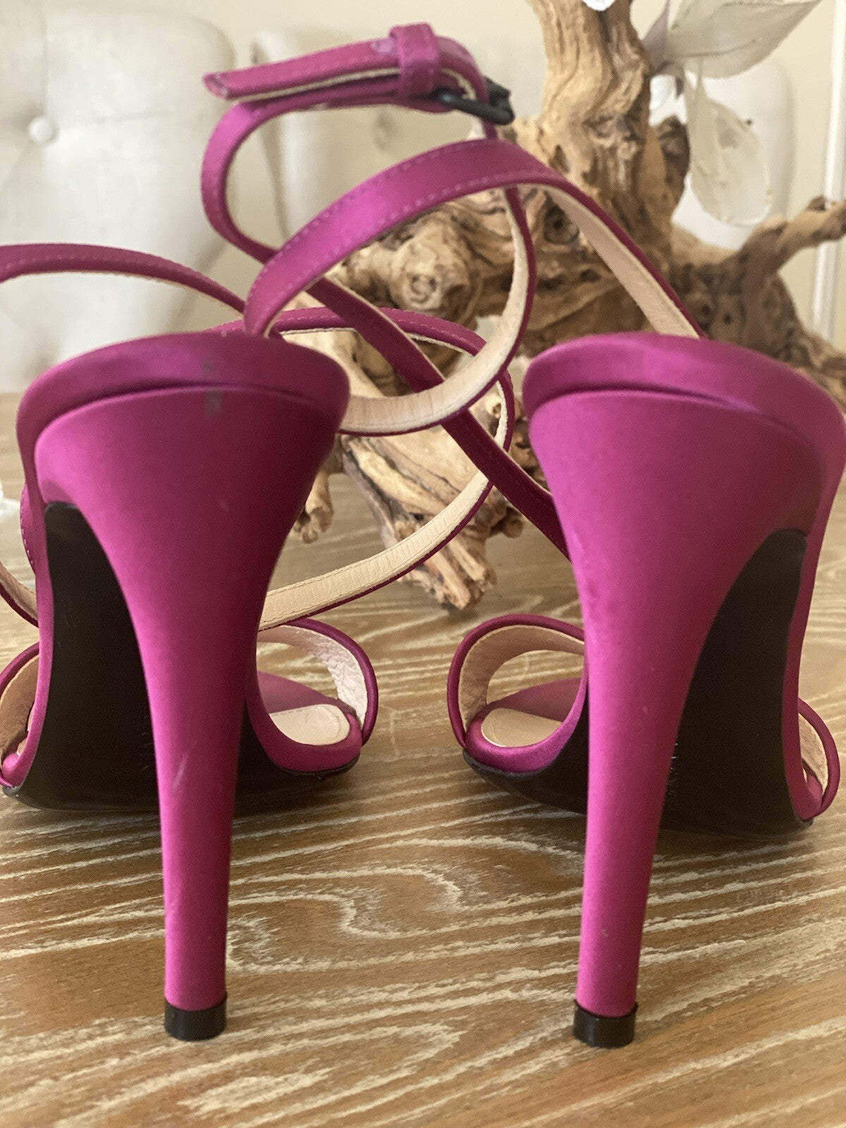 Bottega Veneta Fuchsia Satin Ankle