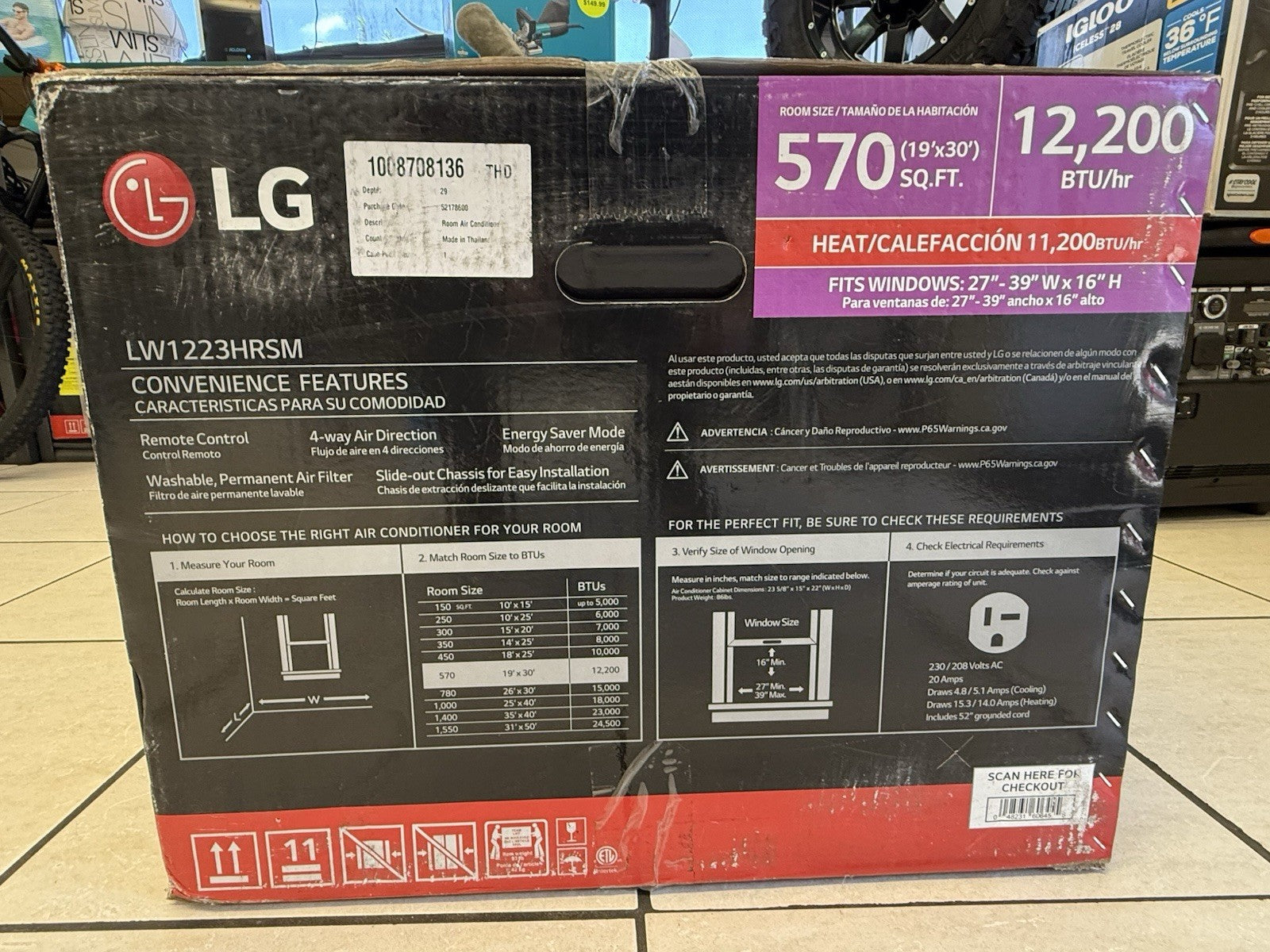 LG Window Air Conditioner 12,200