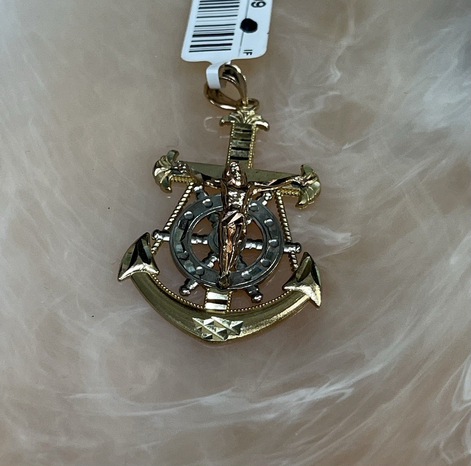 10K Tri-Color Gold Jesus Crucifix