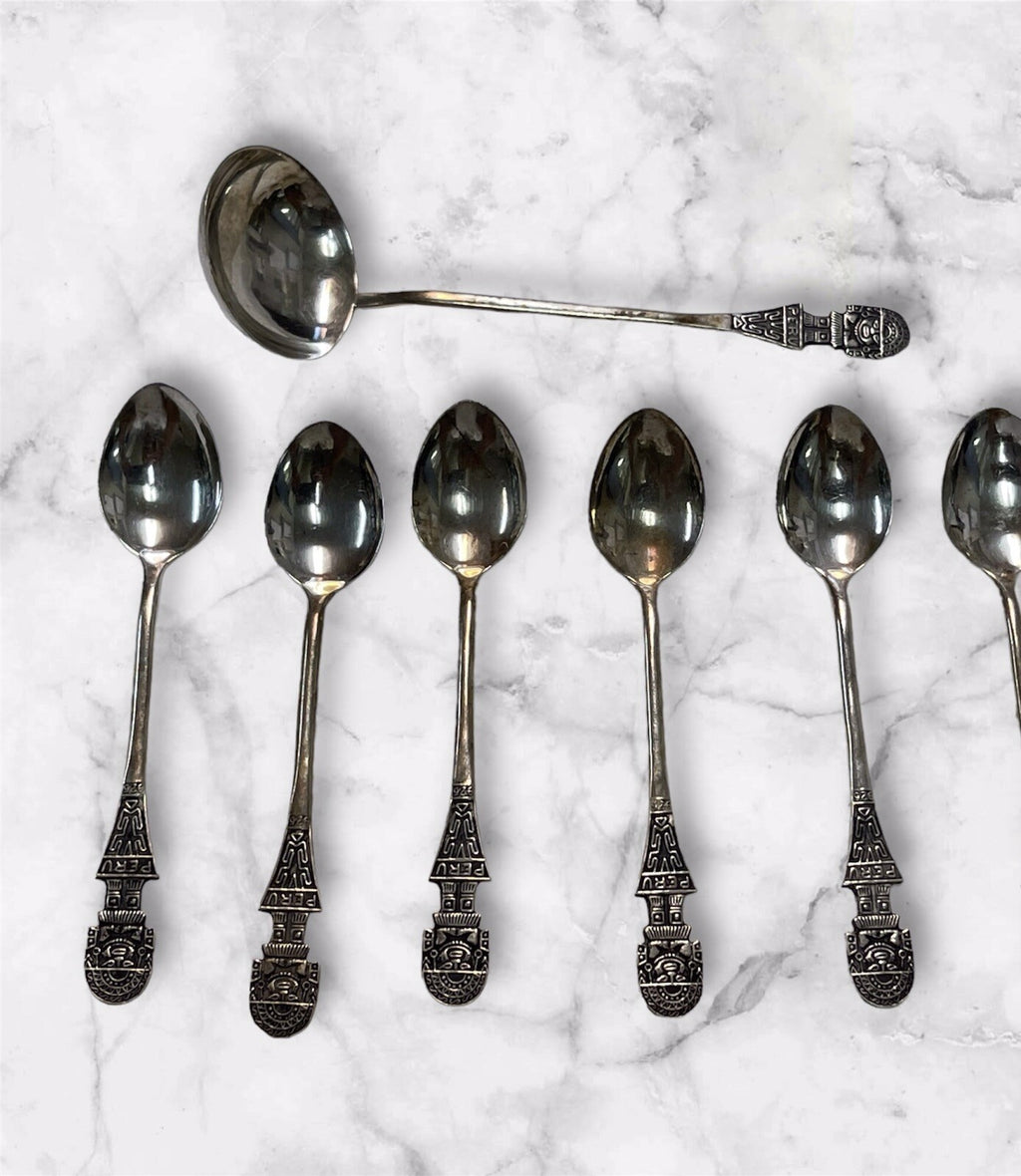 13 Vintage Peru Sterling Silver