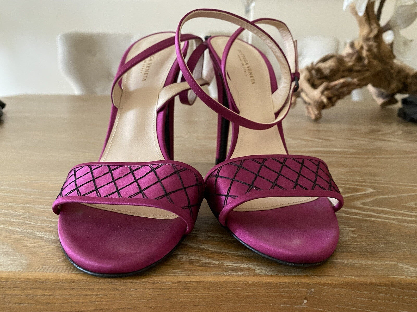 Bottega Veneta Fuchsia Satin Ankle