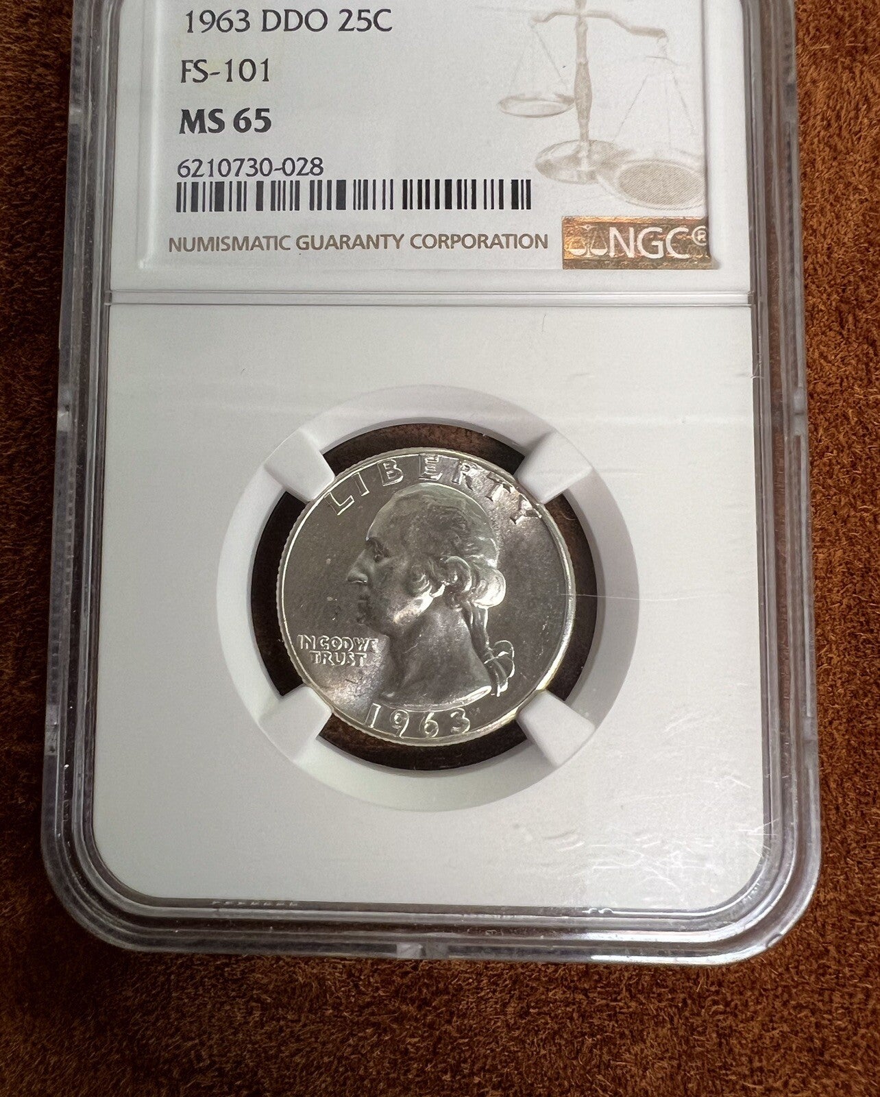 1963 DDO Washington Quarter FS-101