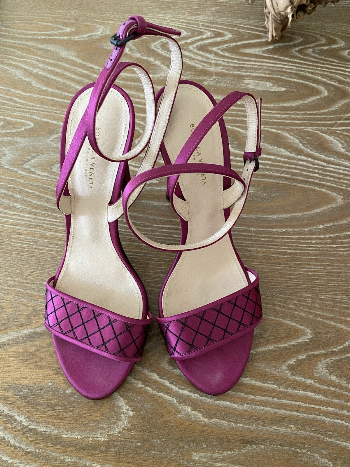 Bottega Veneta Fuchsia Satin Ankle