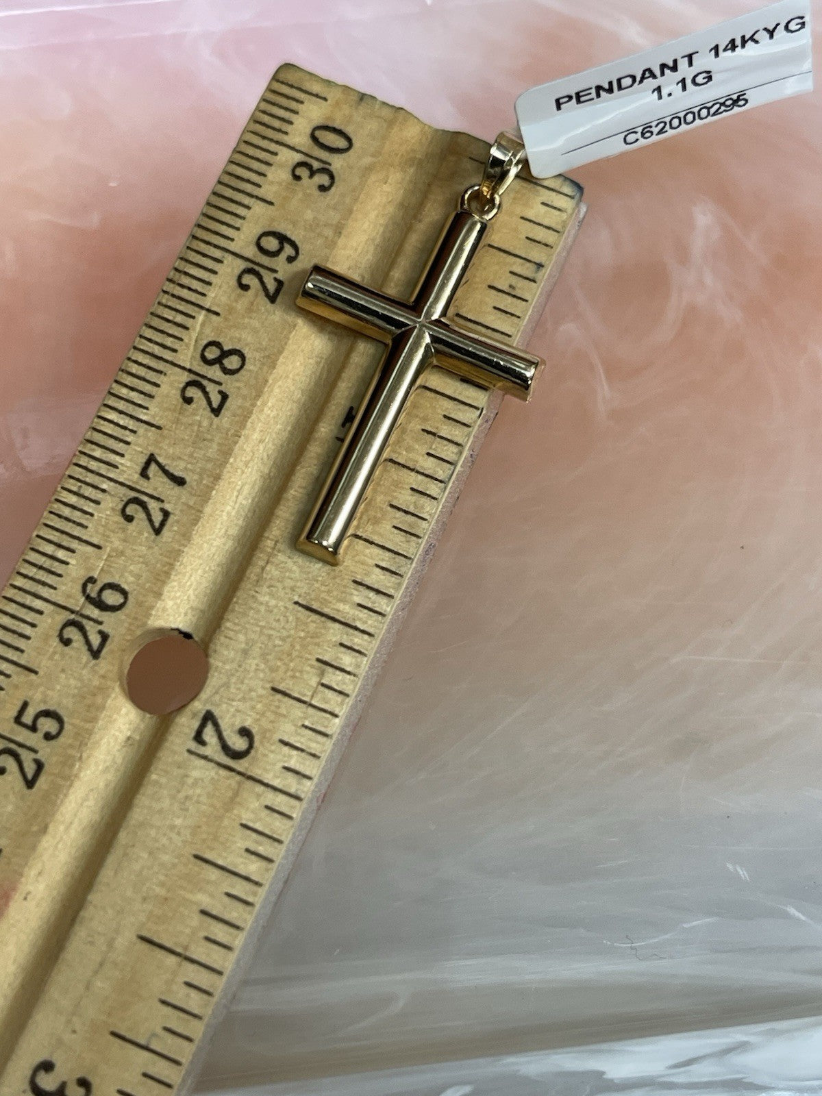 14K Gold Cross Pendant 1.1
