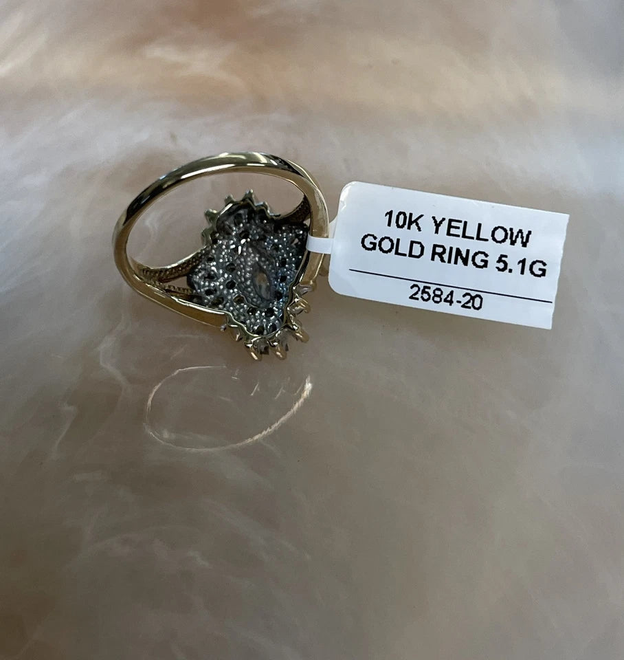 Antique Flower 10K Gold Ring – Sz 7.5, 5.1g | DD Pawn Loans
