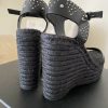 Saint Laurent Leather Platform Wedge Espadrille Sandals, size  41 - Image 4