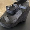 Saint Laurent Leather Platform Wedge Espadrille Sandals, size  41 - Image 3